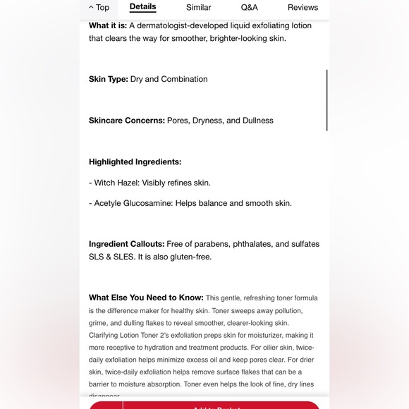 NWT CLINIQUE Clarifying Face Lotion 2 Liquid Exfoliator for Dry Combination Skin - Picture 5 of 6